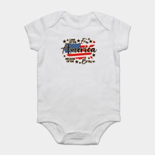 funny america land of the free, American Tour, Happy 4th Of July Baby Bodysuit